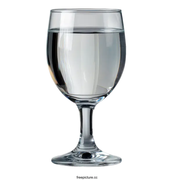 [Transparent Background PNG]Clear Glass Wine Glass with Water
