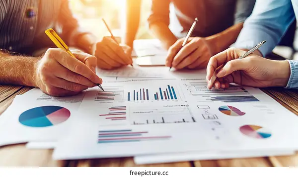 Business Team Analyzing Financial Reports
