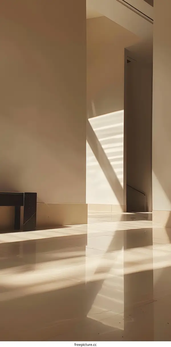 Modern Interior Design With Sunbeams