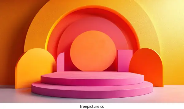 Abstract Geometric Display Stand Design