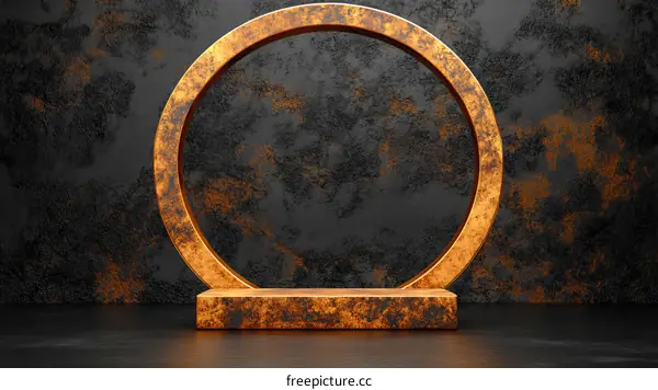 Rustic Gold Circle Display Podium