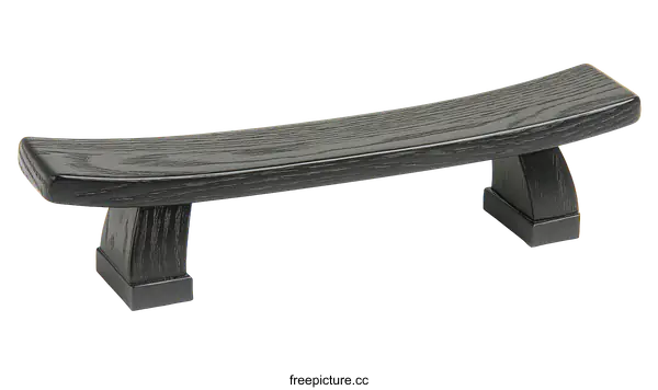 [Transparent Background PNG]Elegant Black Wooden Japanese  Footrest