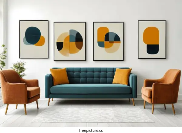 Modern Abstract Art Prints Living Room Decor