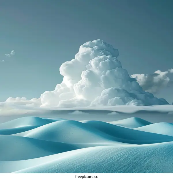 Desert under vast blue sky