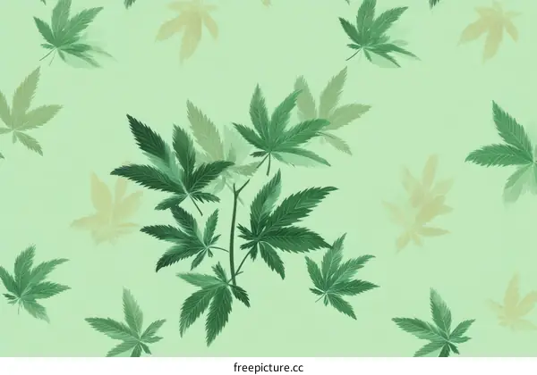 Cannabis Leaf Pattern Background Design