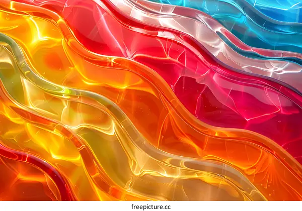 Abstract Background with Colorful Wavy Lines