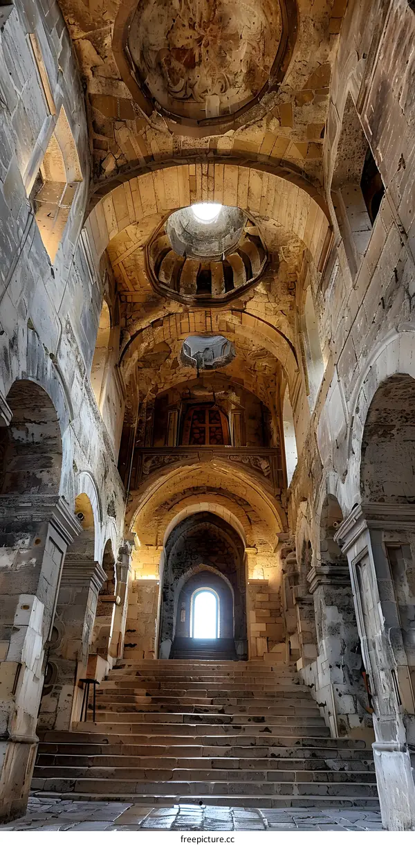 Ancient Stone Church Interior