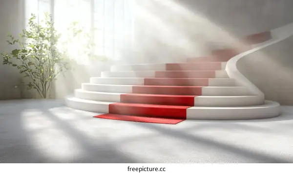 Grand Entrance Stairway with Red Carpet
