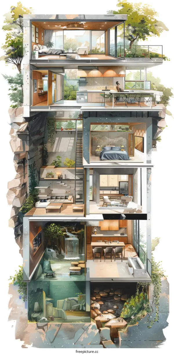 Modern Eco-Friendly Home with Lush Courtyard