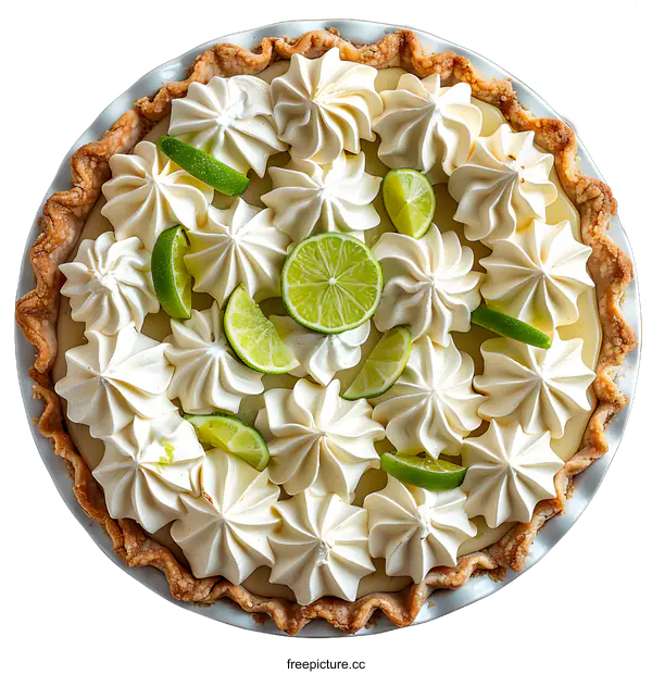 [Transparent Background PNG]Key Lime Pie Overhead
