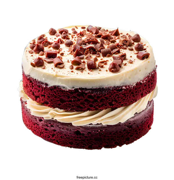 [Transparent Background PNG]Delicious Red Velvet Cake on White Background