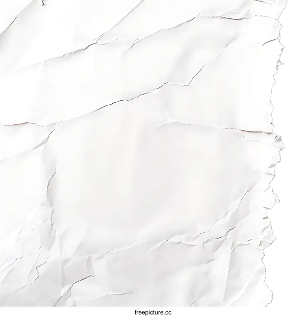 [Transparent Background PNG]Crumpled White Paper Texture Background