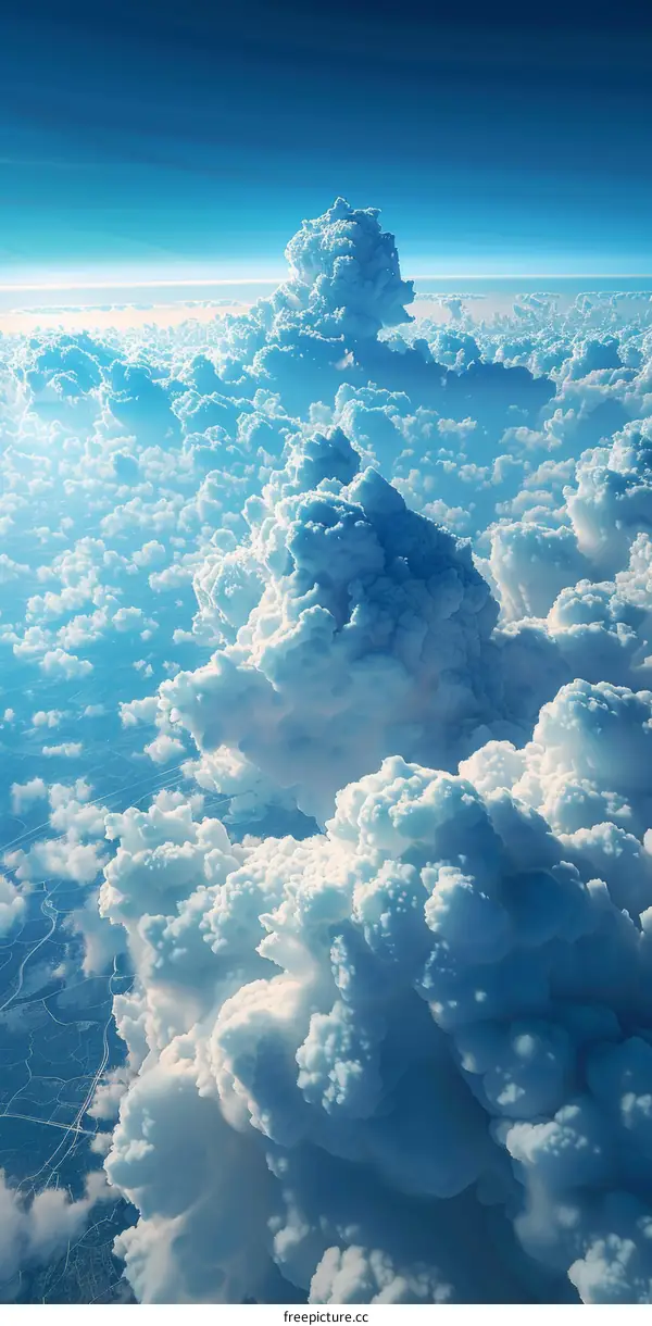 Aerial View of Cumulus Clouds