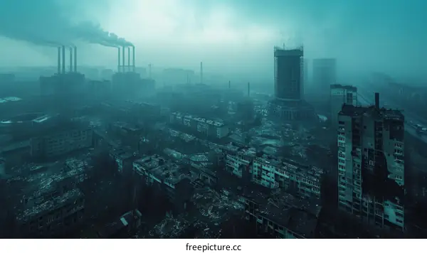 Ruins of a city in the aftermath of a nuclear war