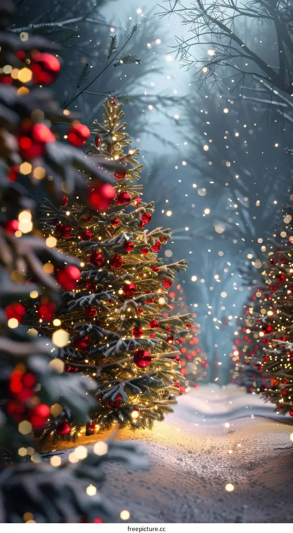 Christmas Trees in Winter Wonderland