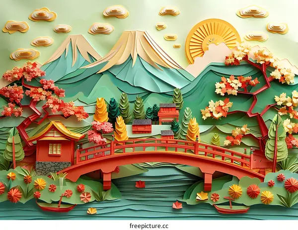 Japanese Landscape Paper Art