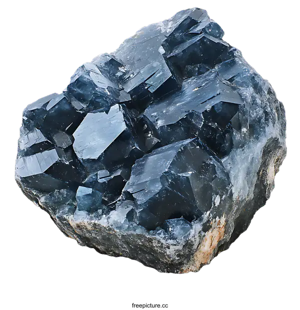 [Transparent Background PNG]Dark Blue Crystal Cluster Specimen