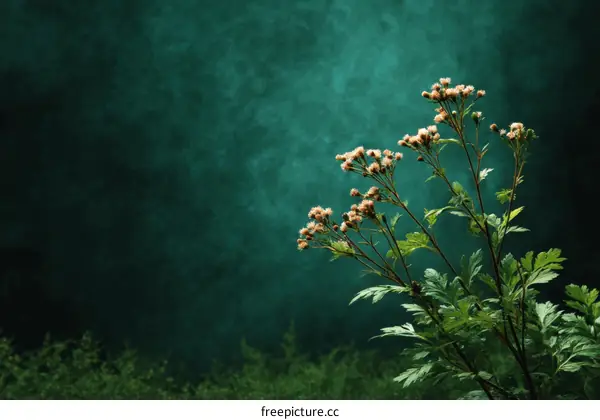 Delicate Wildflower Against a Deep Teal Background