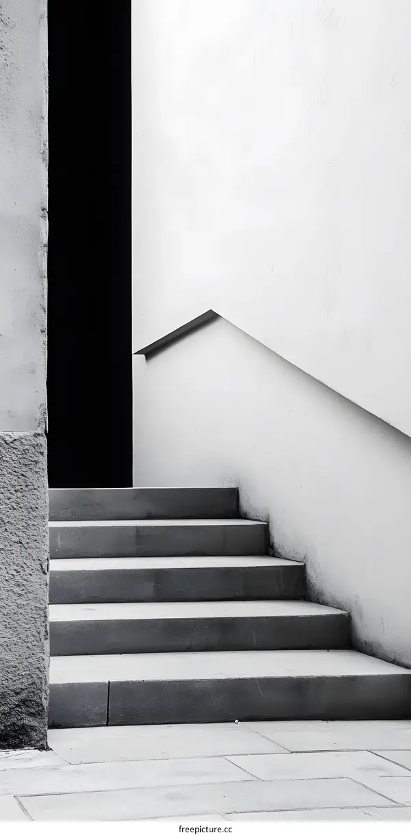Black and White Concrete Stairs