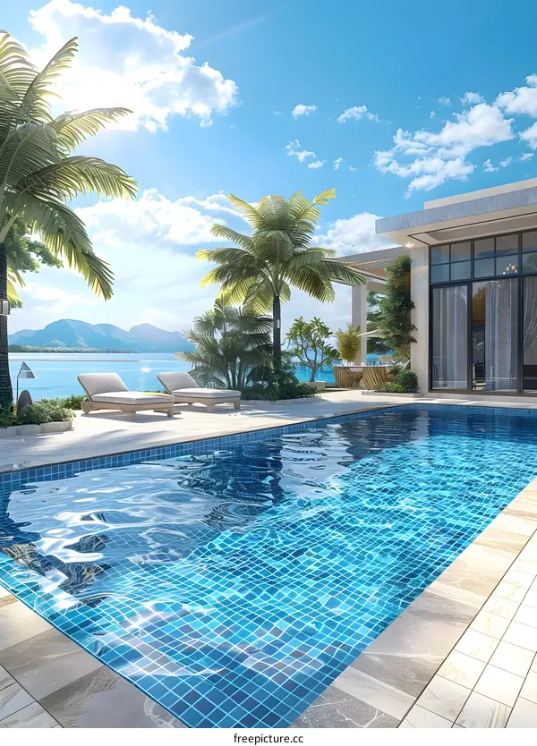Luxury villa with swimming pool and ocean view