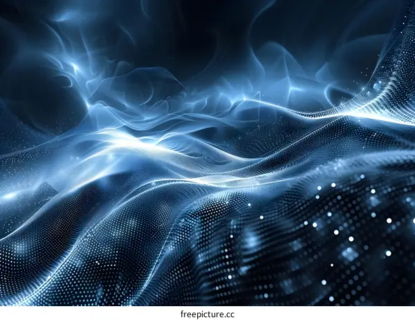Blue and black digital wave
