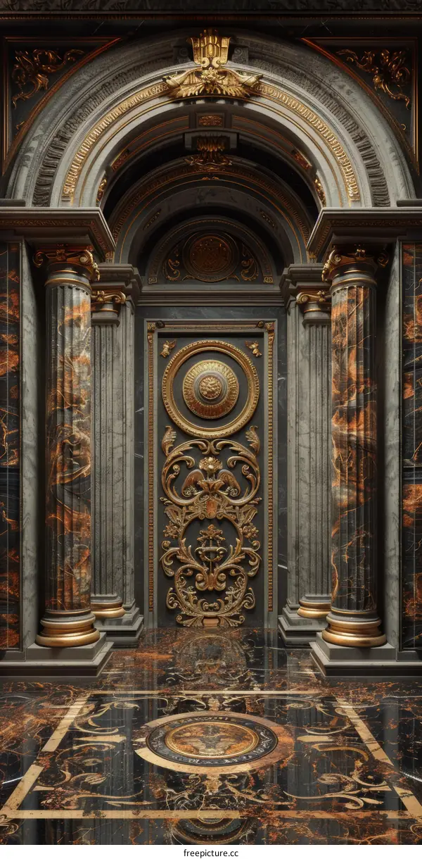 Ornate Interior with Gold Accents