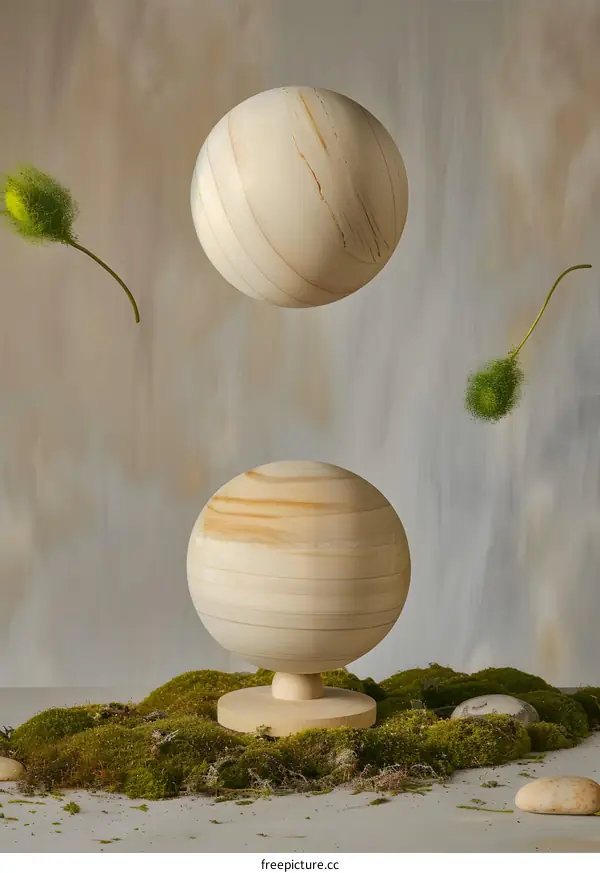 Wooden Sphere Minimalist Still Life Photography