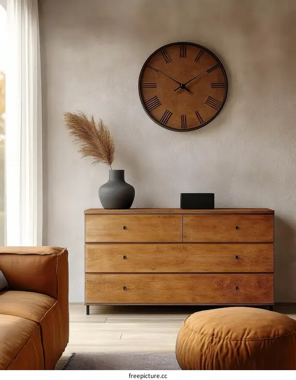 Modern Living Room Interior Design with Wooden Furniture