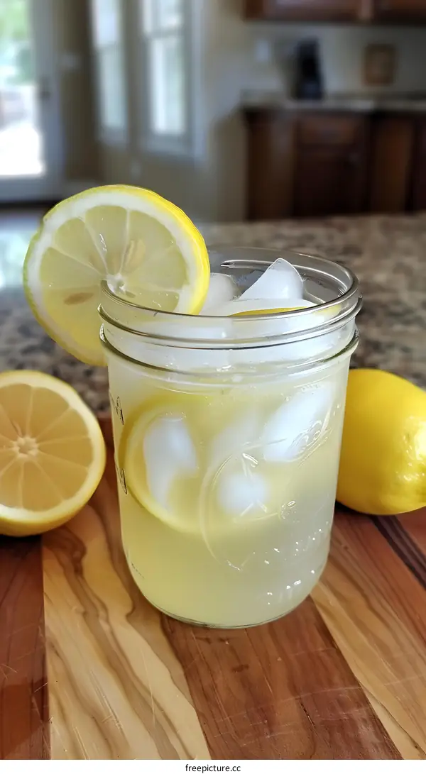 Refreshing Summer Lemonade in a Glass Jar