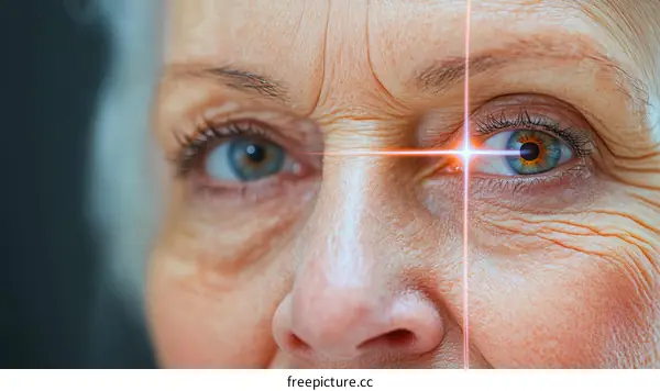 Eye Examination Close-up of Senior Caucasian Woman