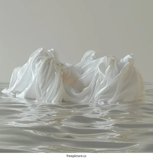 White cloth floating on water surface