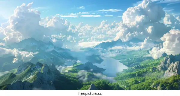 Majestic Mountain Scenery with Serene Water