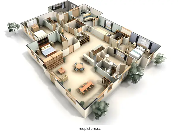 Modern House 3D Floor Plan Design