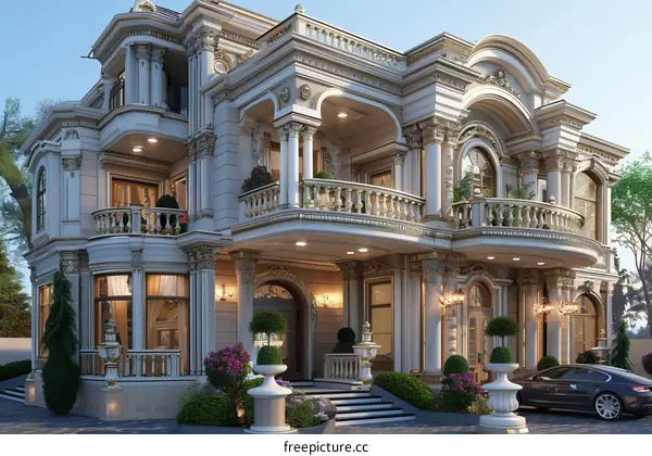 Elegant Architectural Design of a Luxurious Mansion