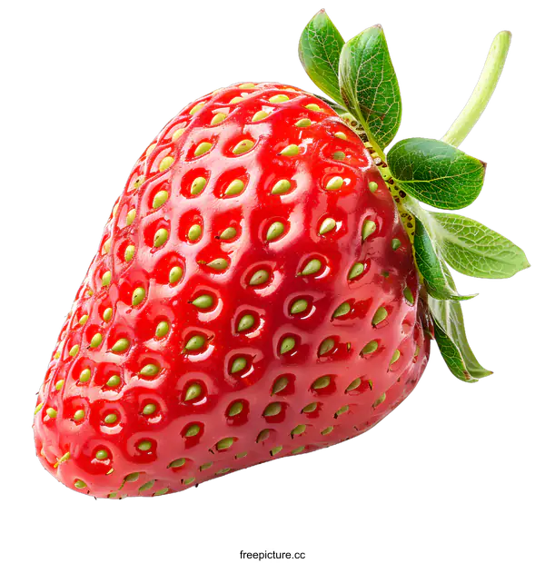 [Transparent Background PNG]Fresh Red Strawberry Isolated on White Background