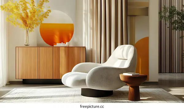 Modern Living Room Interior Design with Warm Tones