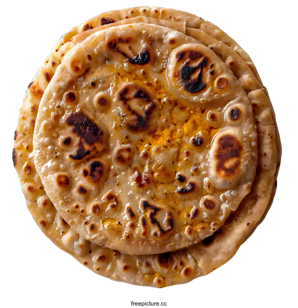 [Transparent Background PNG]Paratha with butter