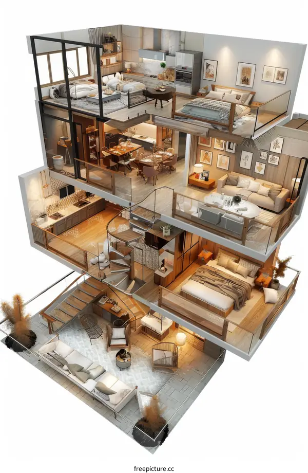 Multi-level Modern Home Design Plan