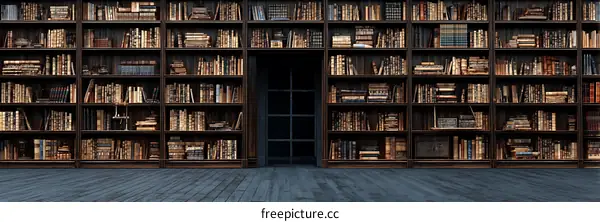 Vintage Library Bookshelves Backdrop