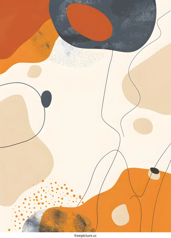 Abstract Orange and Beige Shapes Background