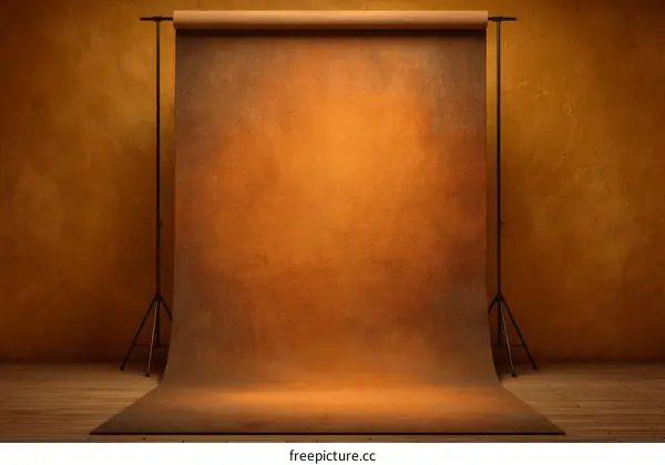 Empty Studio Background with Warm Brown Color