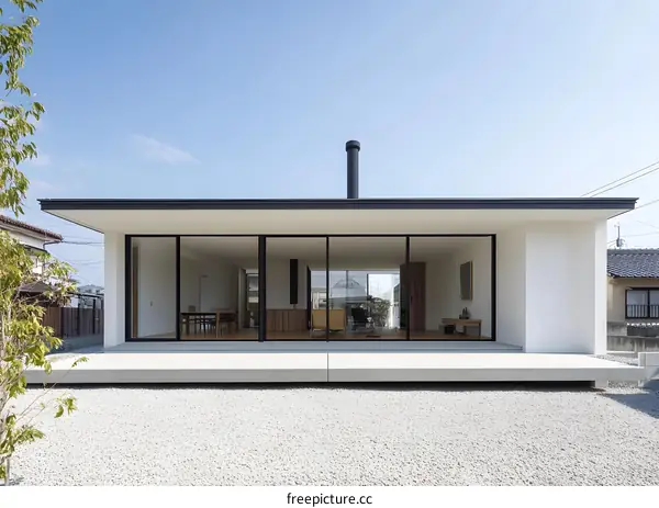 Modern Minimalist House With Black Frame Windows