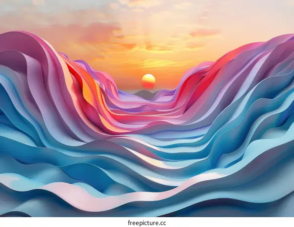 Mesmerizing Abstract Sunset Waves