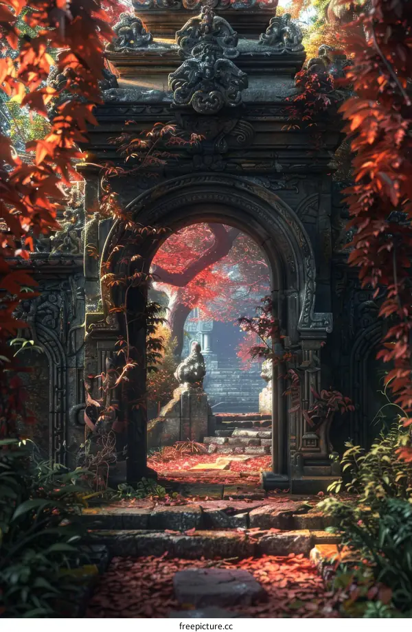 Overgrown Jungle Archway: A Mystical Entrance