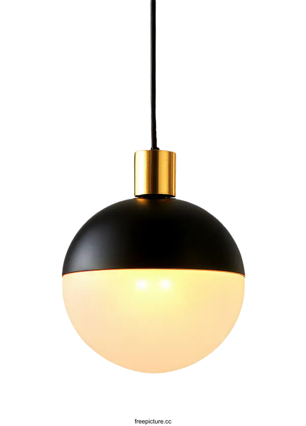 [Transparent Background PNG]Modern Black and Gold Pendant Light