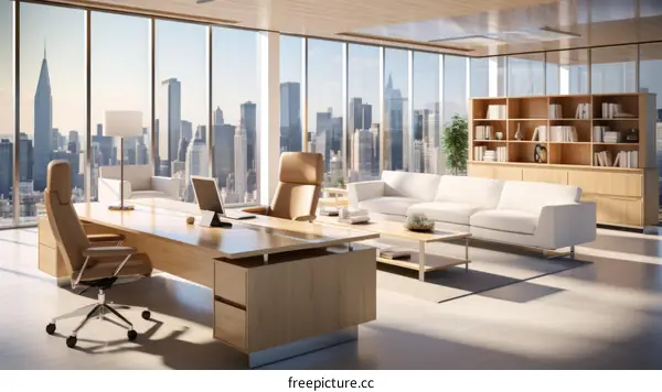A Contemporary Office Space with City Views