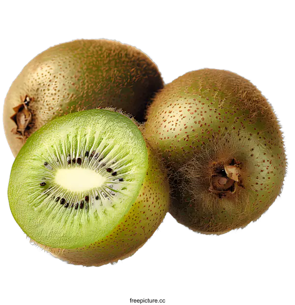 [Transparent Background PNG]Fresh Kiwi Fruit on White Background