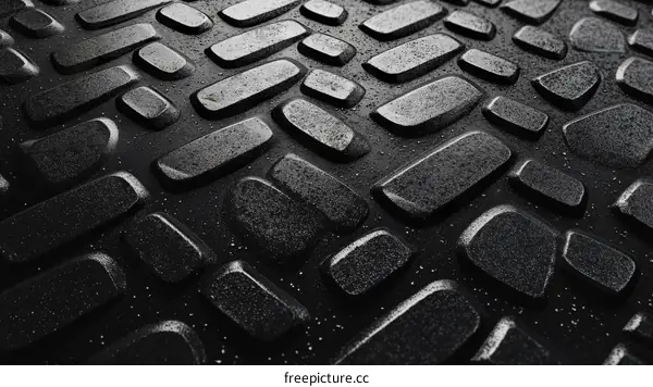Abstract Black Stone Pavement Texture Illustration