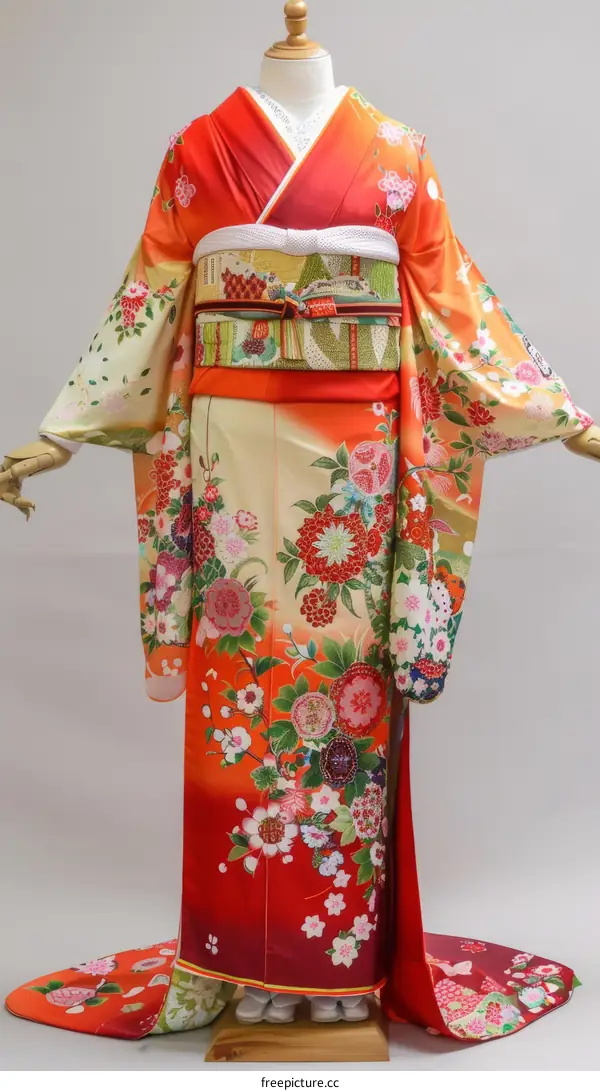 A kimono with a floral pattern