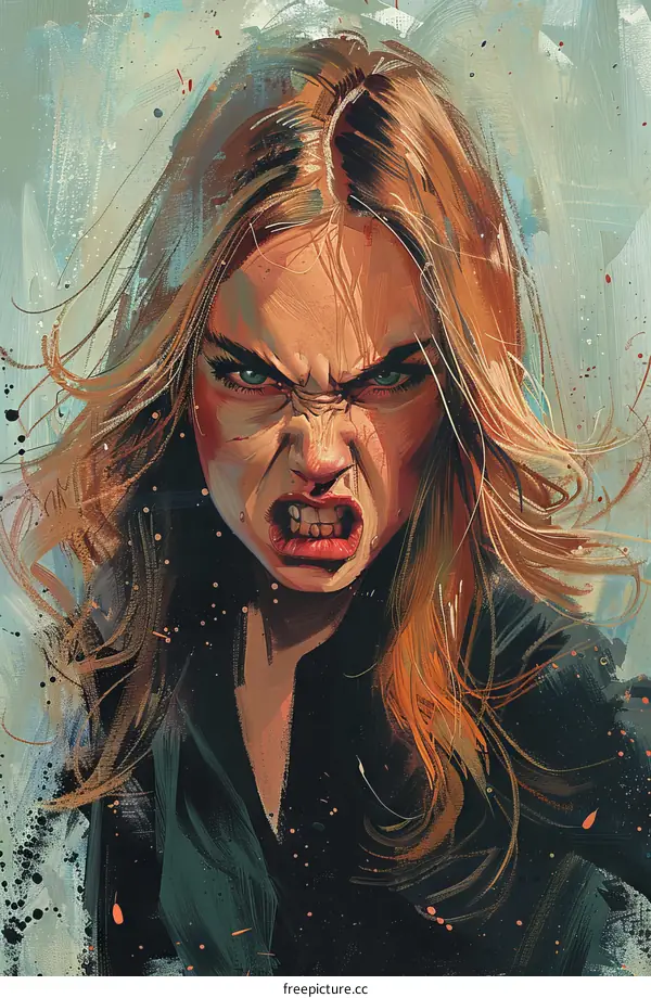 Portrait of an angry woman